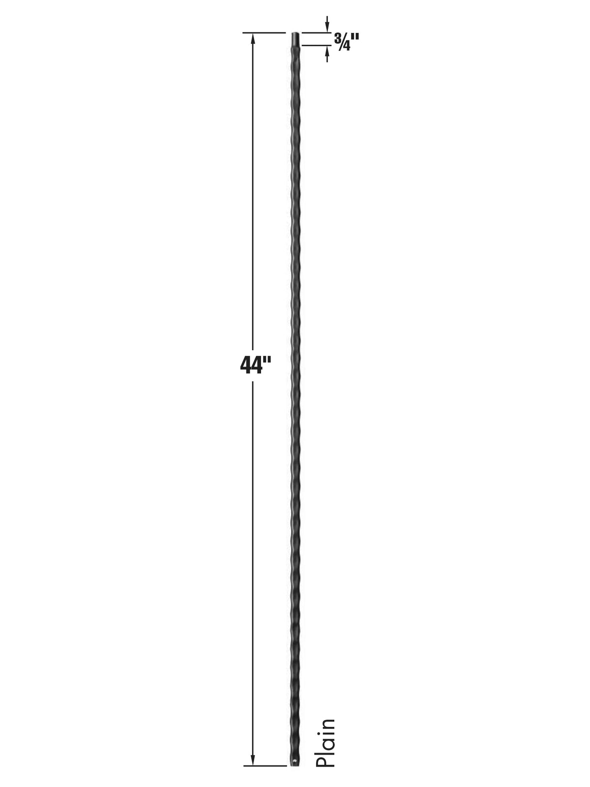 Iron Baluster 9031 - 9/16" Hammered - Plain