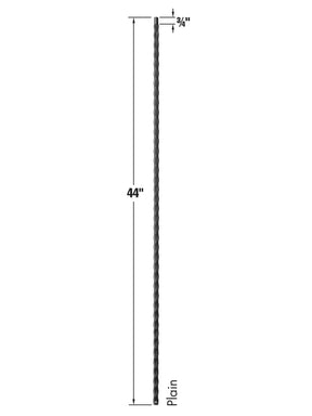 Iron Baluster 9031 - 9/16" Hammered Face - Plain