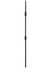 Iron Baluster 9033 - 9/16" Hammered Face - Double Ball
