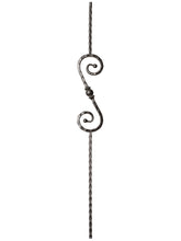 Iron Baluster 9034 - 9/16" Hammered - S Scroll With Ball