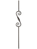 Iron Baluster 9047 - 9/16" Hammered Face - S Scroll With Knob