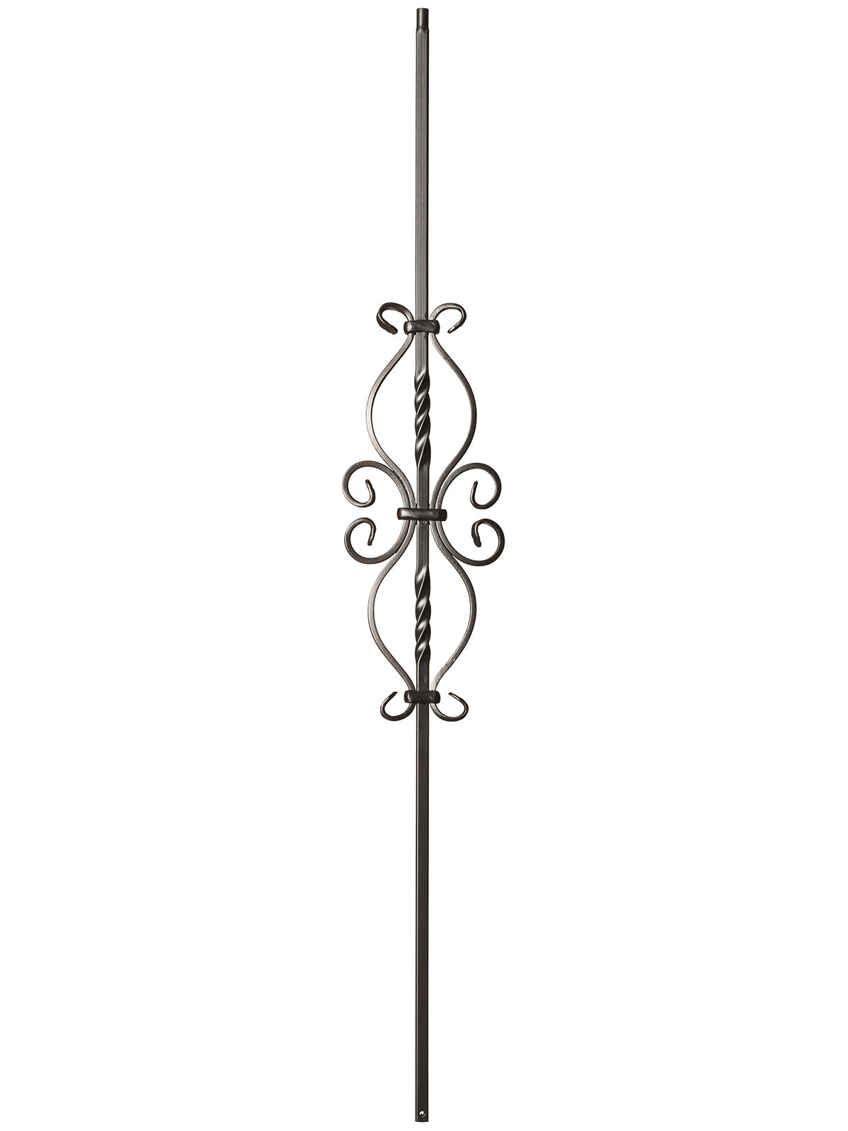 Iron Baluster 9057 - 1/2" Square - Double Twist w/ Dragonfly