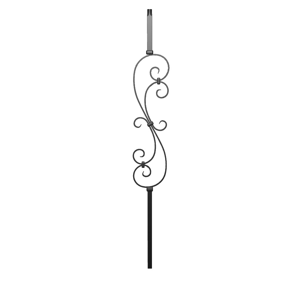 Mega Series Iron Baluster 9981 - 3/4" Square - Scroll