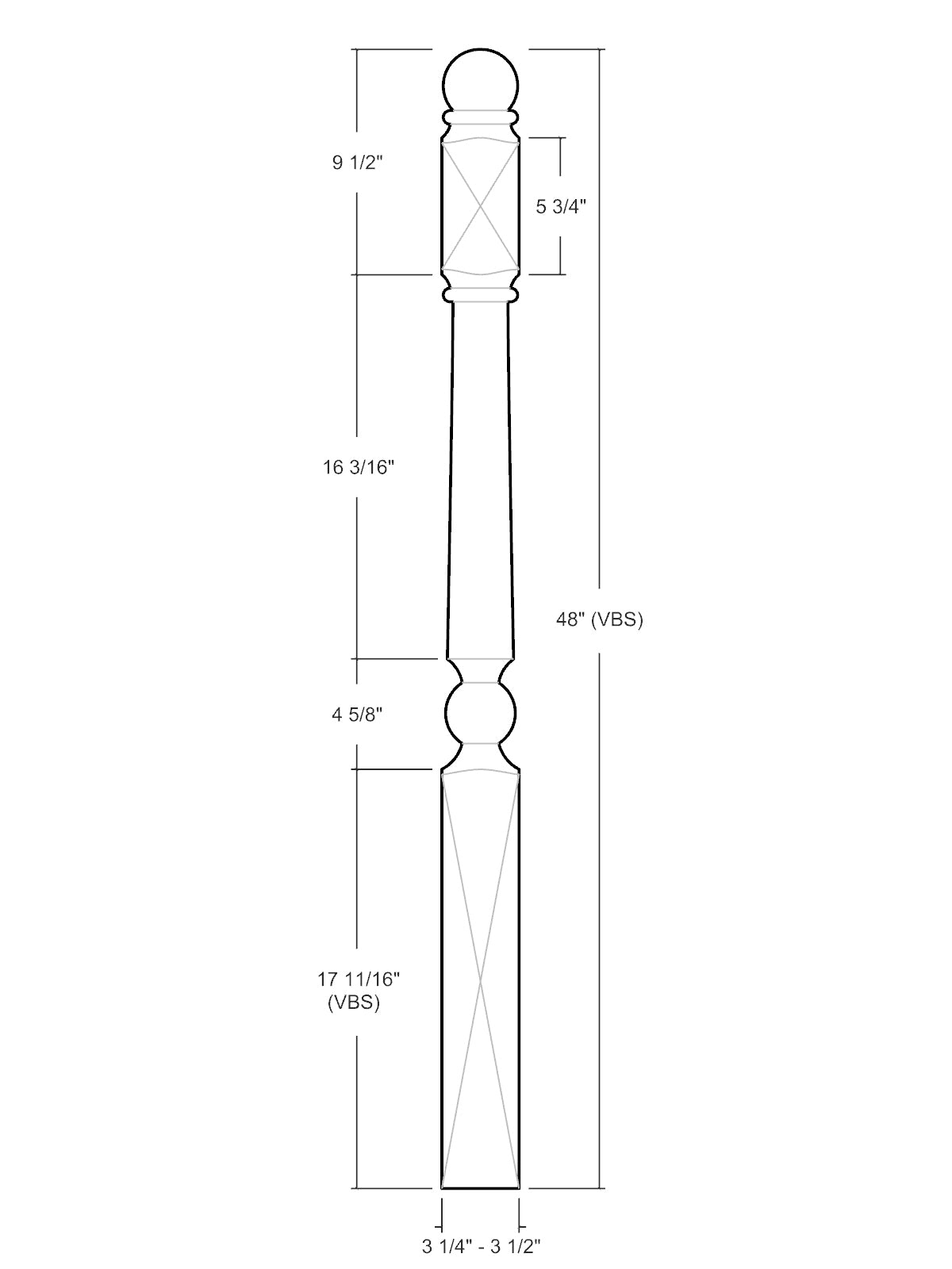 Hampton Bay Post to Post Newel