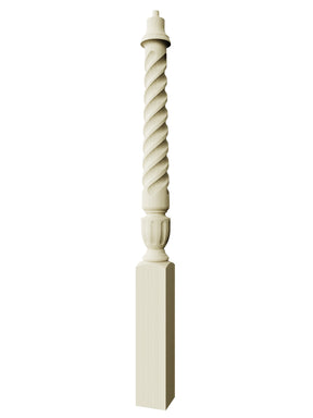 Stockbridge 3010T-PT Series Pin Top Newel Post - Twist (3-1/2")