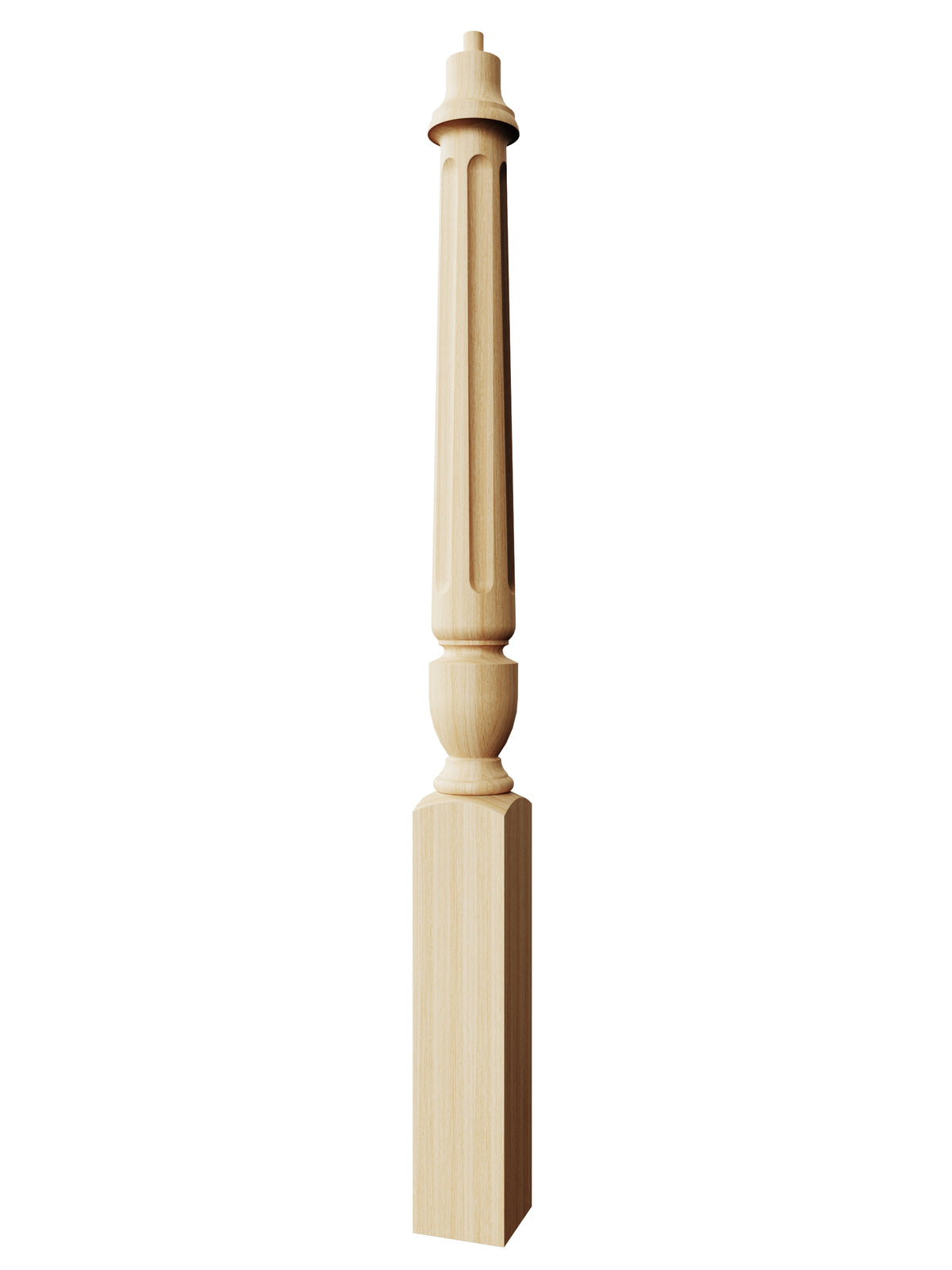 Stockbridge 3010F-PT Series Pin Top Newel Post - Fluted (3-1/2")