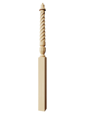 Stockbridge 3010T-PT Series Pin Top Newel Post - Twist (3-1/2")