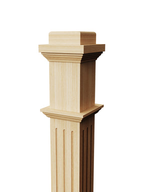 Box Newel 4075F - Fluted (3-1/2")