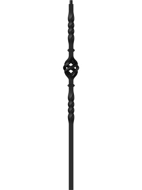 Iron Newel TN04 - 1-3/16" Square - Single Basket w/ Twist