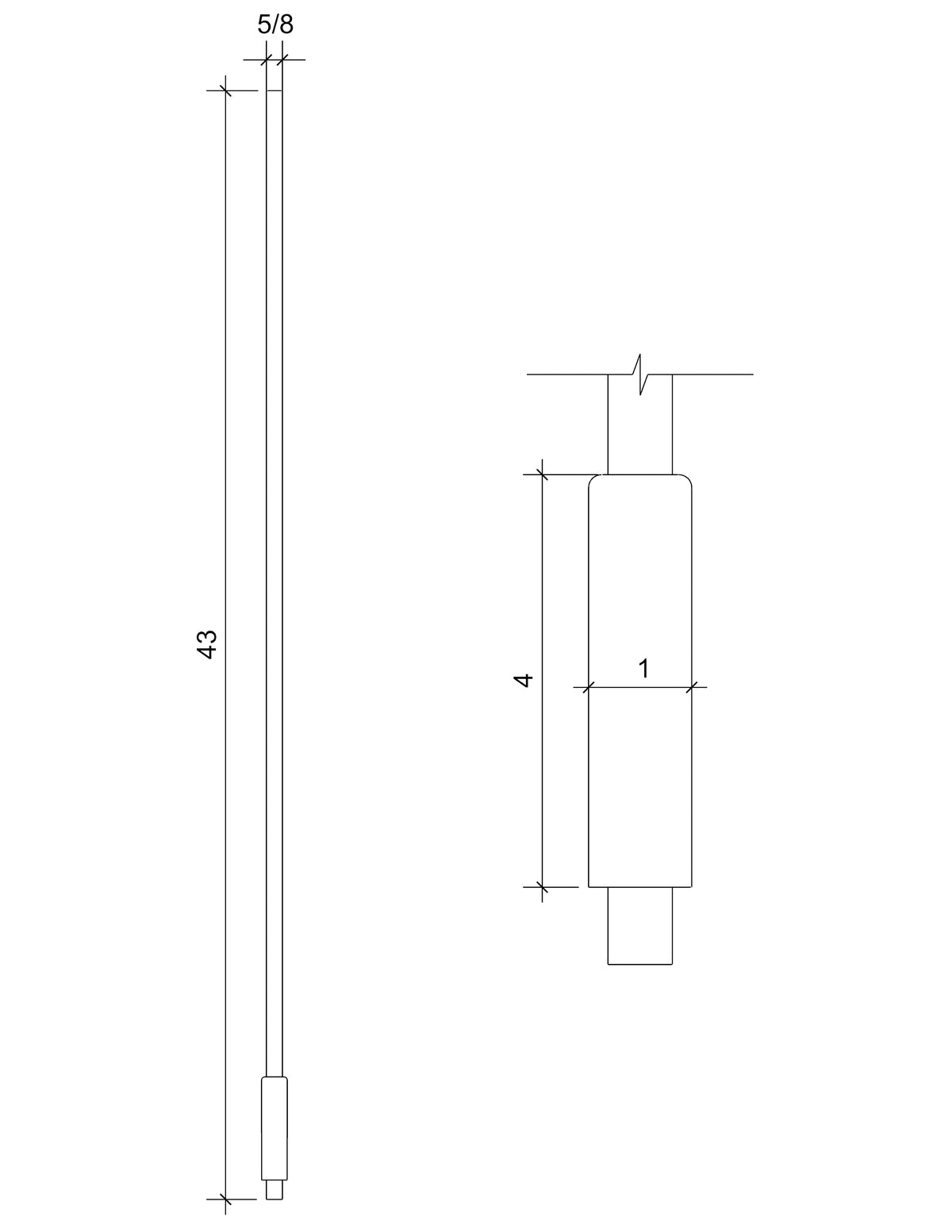 Iron Baluster MWS01 - 5/8" Round (Wood Sleeve)