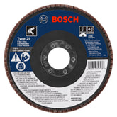 BOSCH Type 29 Flap Disc Blending/Grinding Abrasive Wheel - 60 Grit, 4-1/2", 7/8" Arbor