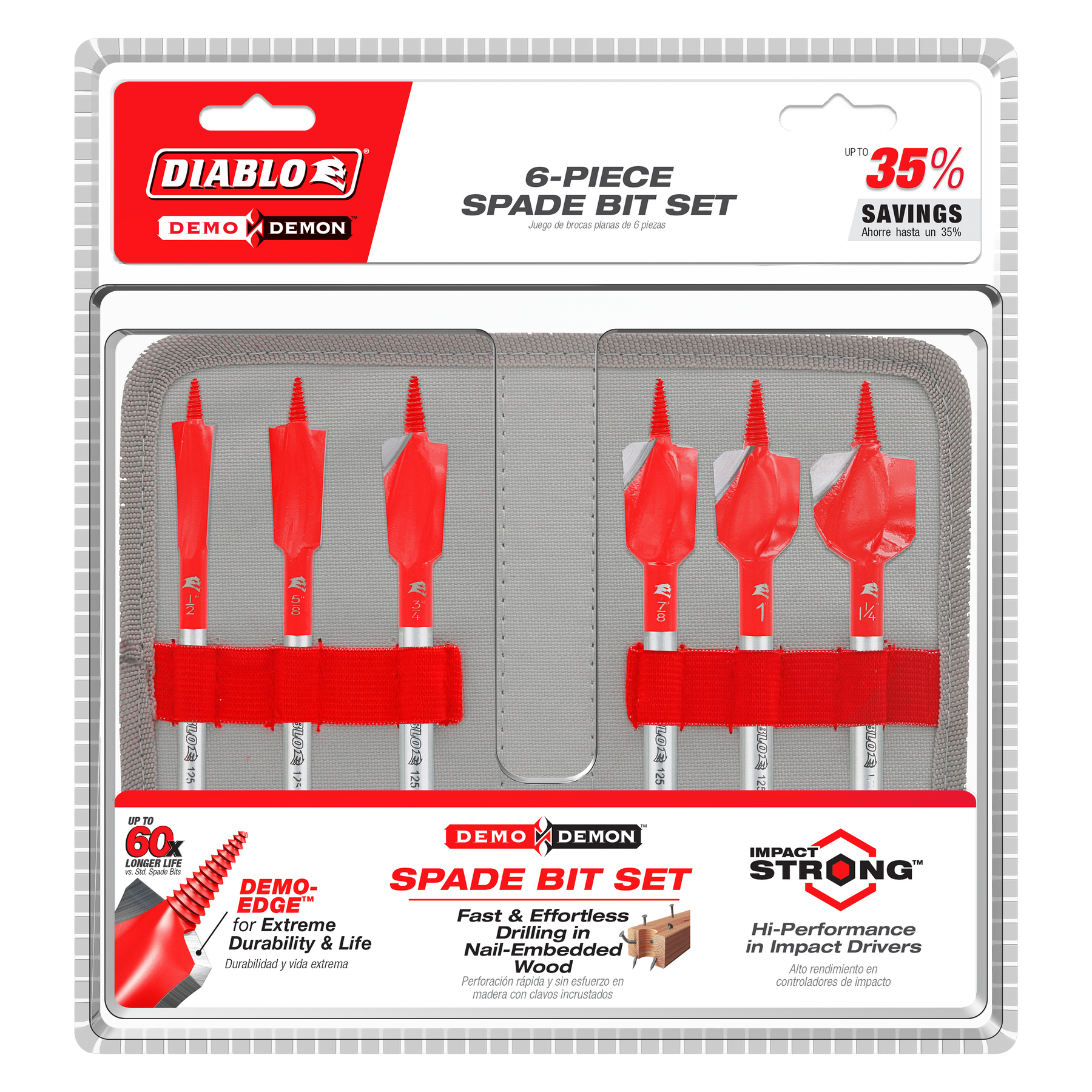 Diablo Demo Demon™ Spade Bit Set for Nail-Embedded Wood