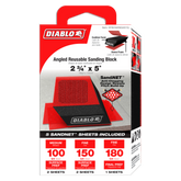 Diablo 5 in. x 2-3/4 in. Reusable Angled Hand Sanding Block