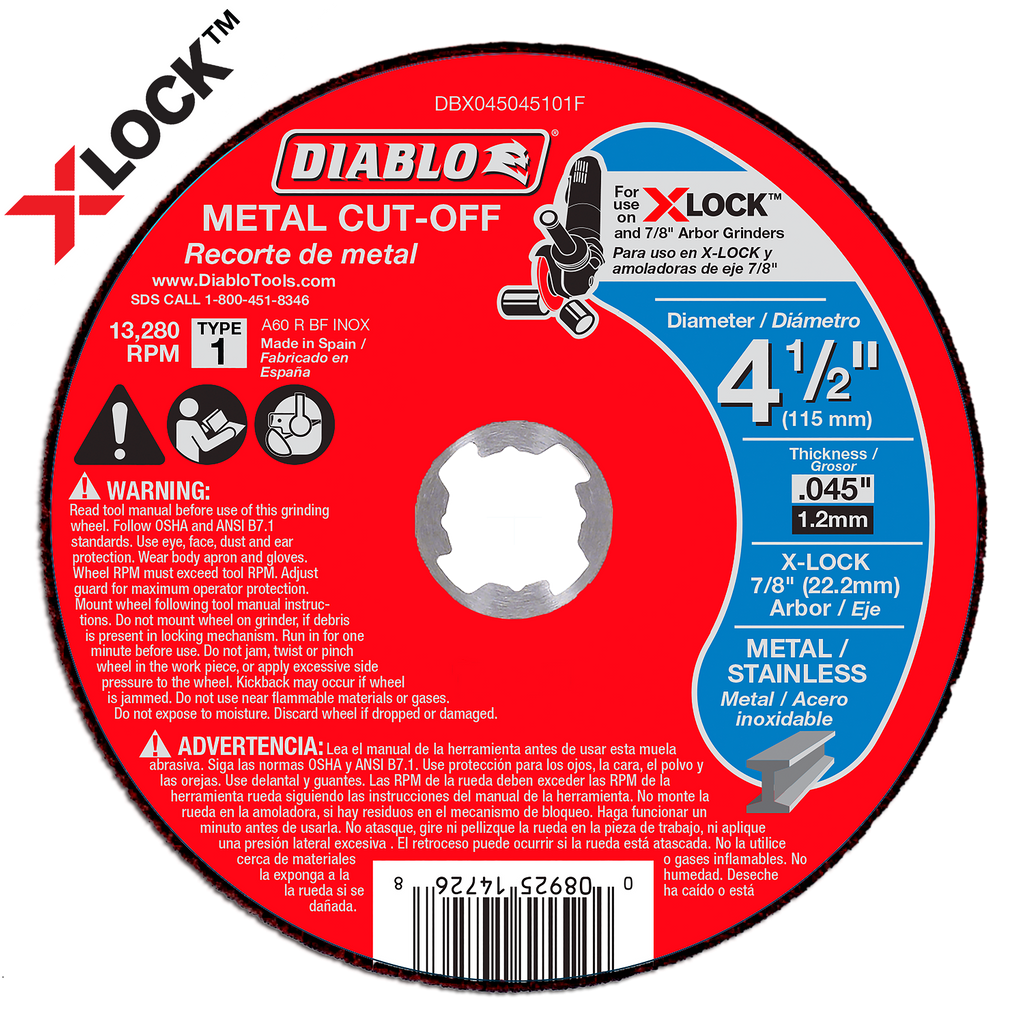 Diablo Metal Cut-Off Disc for X-Lock and All Grinders - JMP Wood