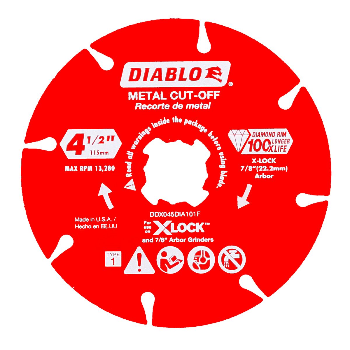 Diablo Diamond Rimmed Disc for Metal Cutting with X-Lock and All Grinders