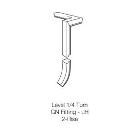 Fitting 71 - Level Quarter Turn Gooseneck Fitting with No Cap - 2 Rise (Left Hand)