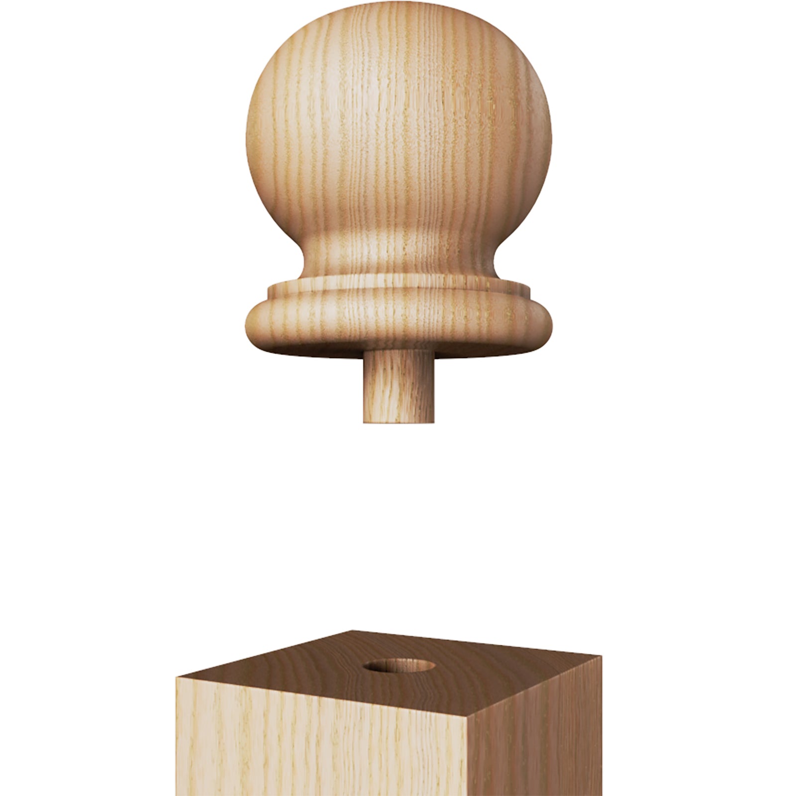 Finial Newel Post Cap FN-0103 - Round Ball Top