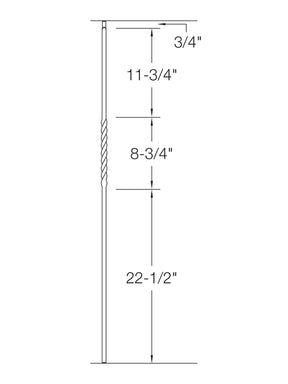 Iron Baluster 2G02 - 5/8" Square - Single Twist