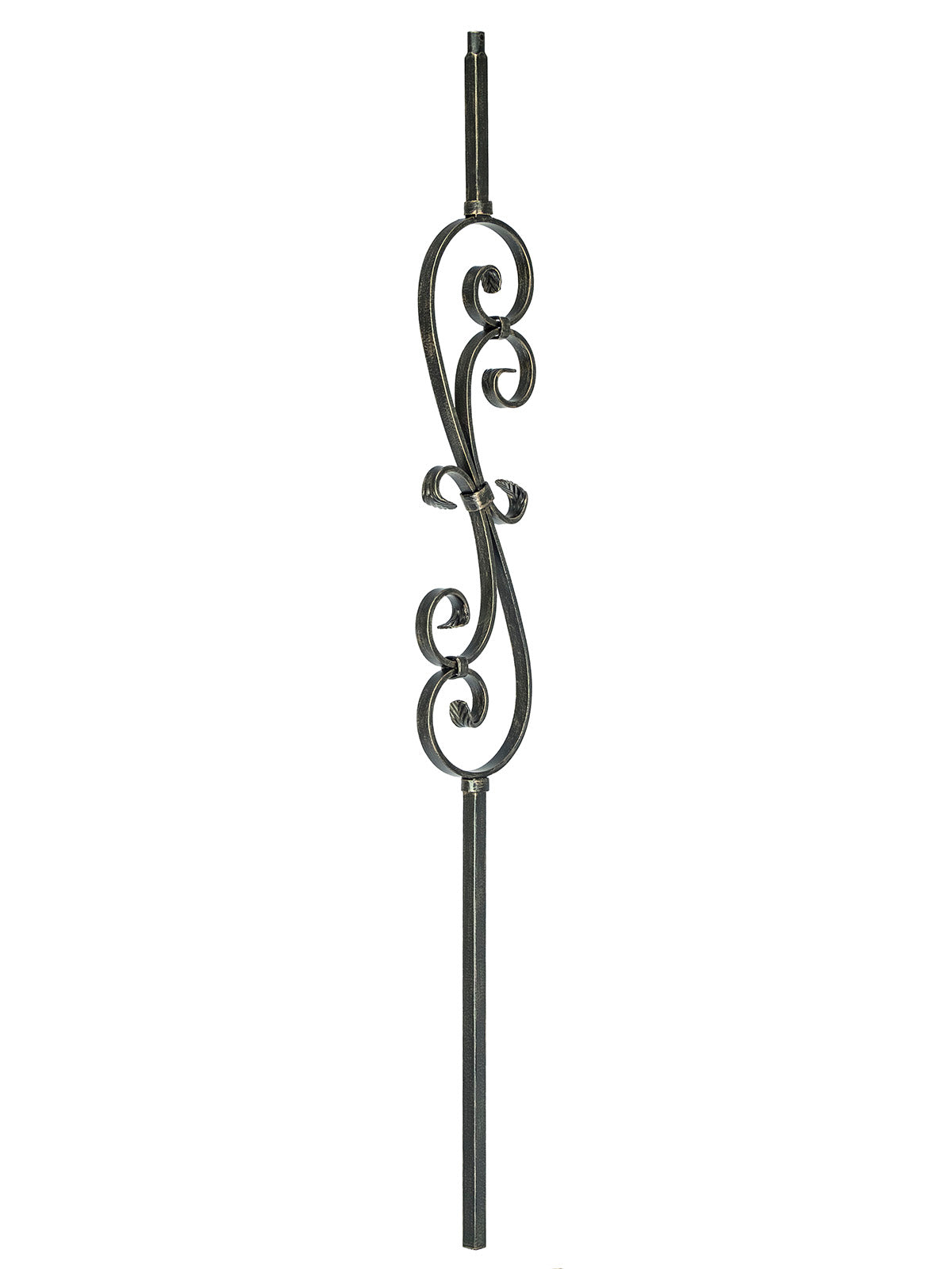 Iron Baluster 2G56 - 5/8" Square - S Scroll: 5-3/4" W