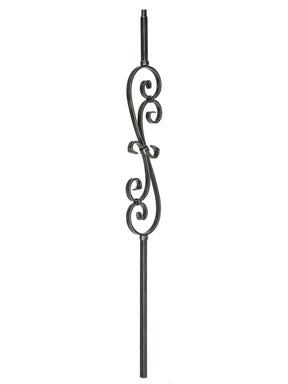 Iron Baluster 2G56 - 5/8" Square (Scroll - S Scroll: 5-3/4" W)