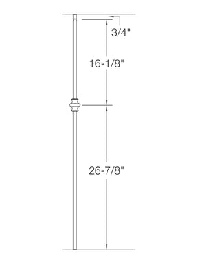 Iron Baluster 2G60 - 5/8" Square - Single Knuckle