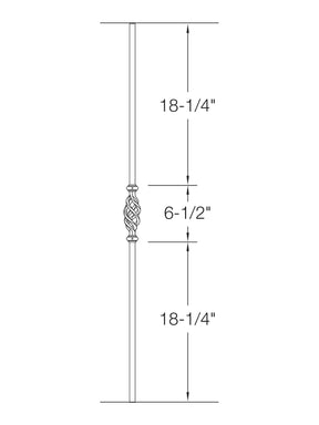 Iron Baluster 2GR11 - 5/8" Round - Single Basket