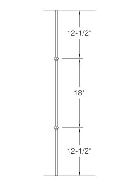 Iron Baluster 2GR20 - 5/8" Round - Double Collar