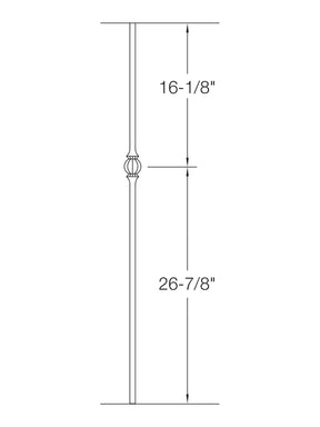 Iron Baluster 2GR22 - 5/8" Round - Single Ball