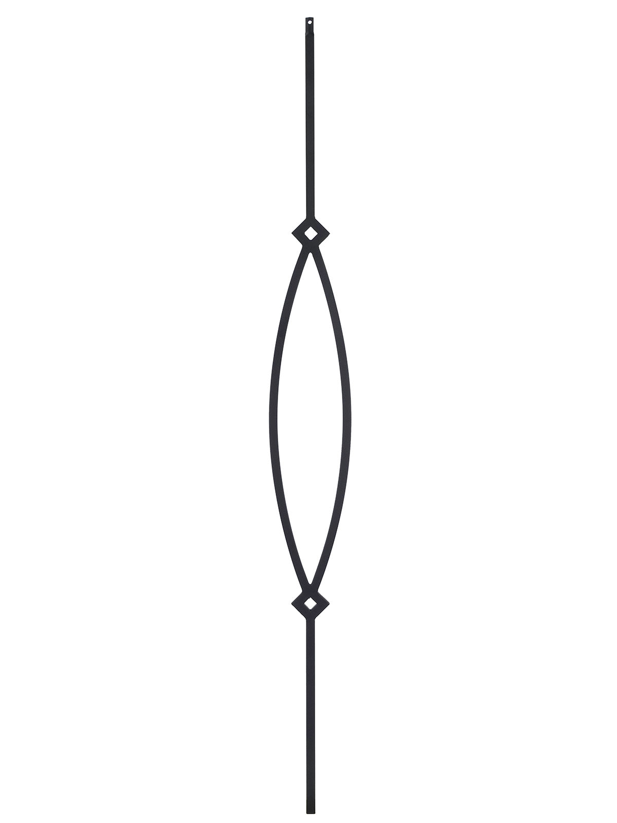 Iron Baluster T16 - 1/2" Square (Contemporary - Pointed Oval)
