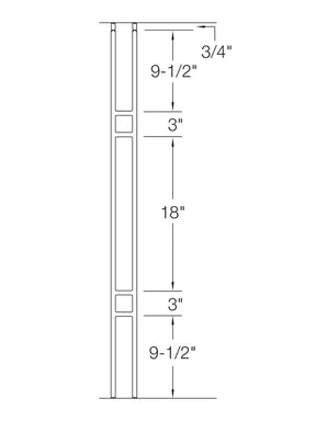 Iron Baluster T19 - 1/2" Square - Contemporary Craftsman Double Panel