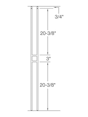 Iron Baluster T20 - 1/2" Square - Contemporary Craftsman Single Panel