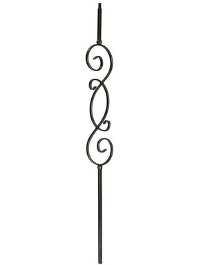 Iron Baluster T57 - 1/2" Square - S Scroll