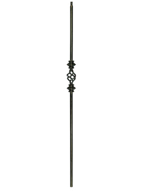 Iron Baluster 9077 - 1/2" Square - Single Basket w/ Knuckles