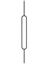 Iron Baluster 9088XL - 1/2" Square - 24" Contemporary Oval