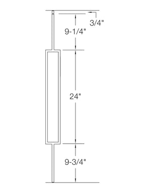 Iron Baluster T81 - 1/2" Square - Contemporary Single Rectangle