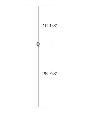 Iron Baluster TR22 - 1/2" Round (Ball - Single Ball)