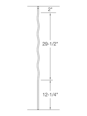 Iron Baluster TZZ - 1/2" Square - Contemporary Zig-Zag