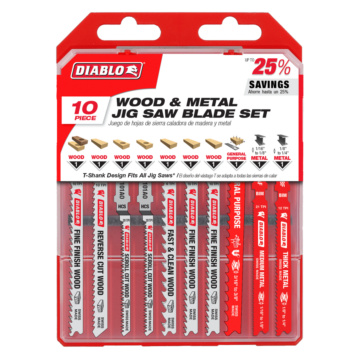 Diablo T-Shank Jig Saw Blade Set for Wood & Metal