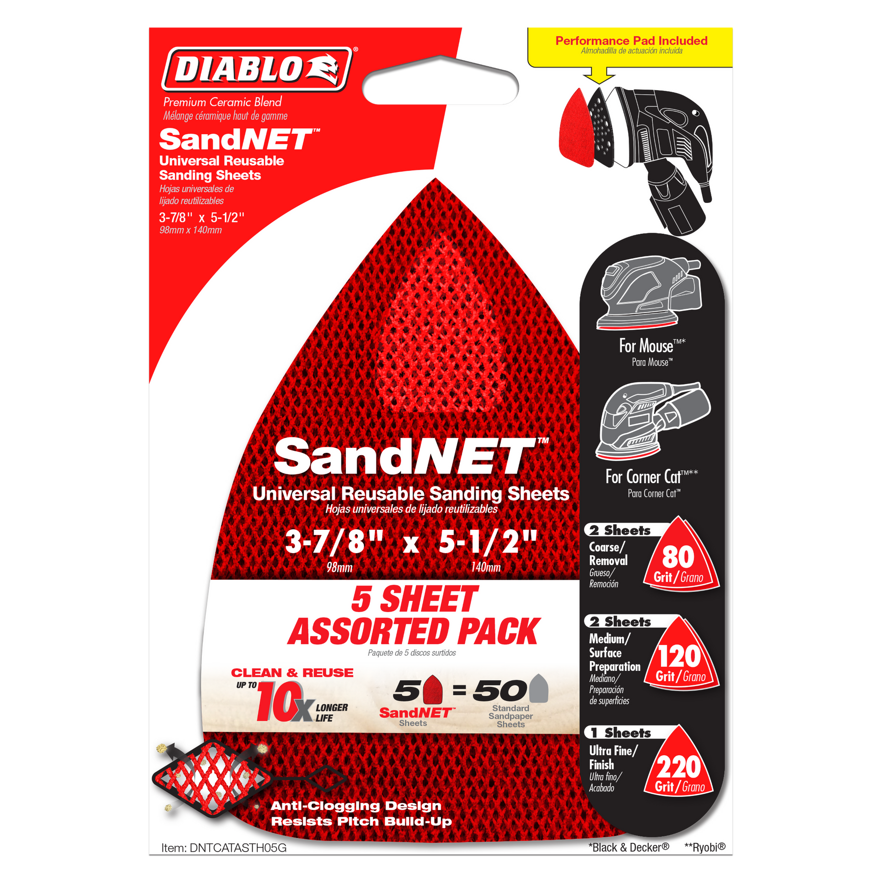 Diablo 3-7/8 in. x 5-1/2 in. CAT/Mouse SandNET™ Reusable Sanding Sheets