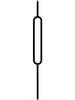 Mega Iron Baluster 9988 - 3/4" Square - Hoop Oval