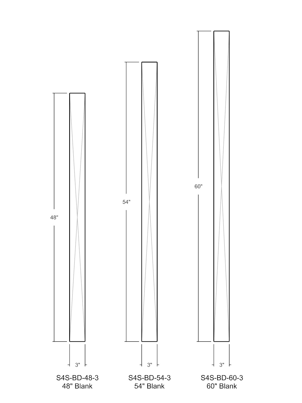 4003 Blank Newel Post