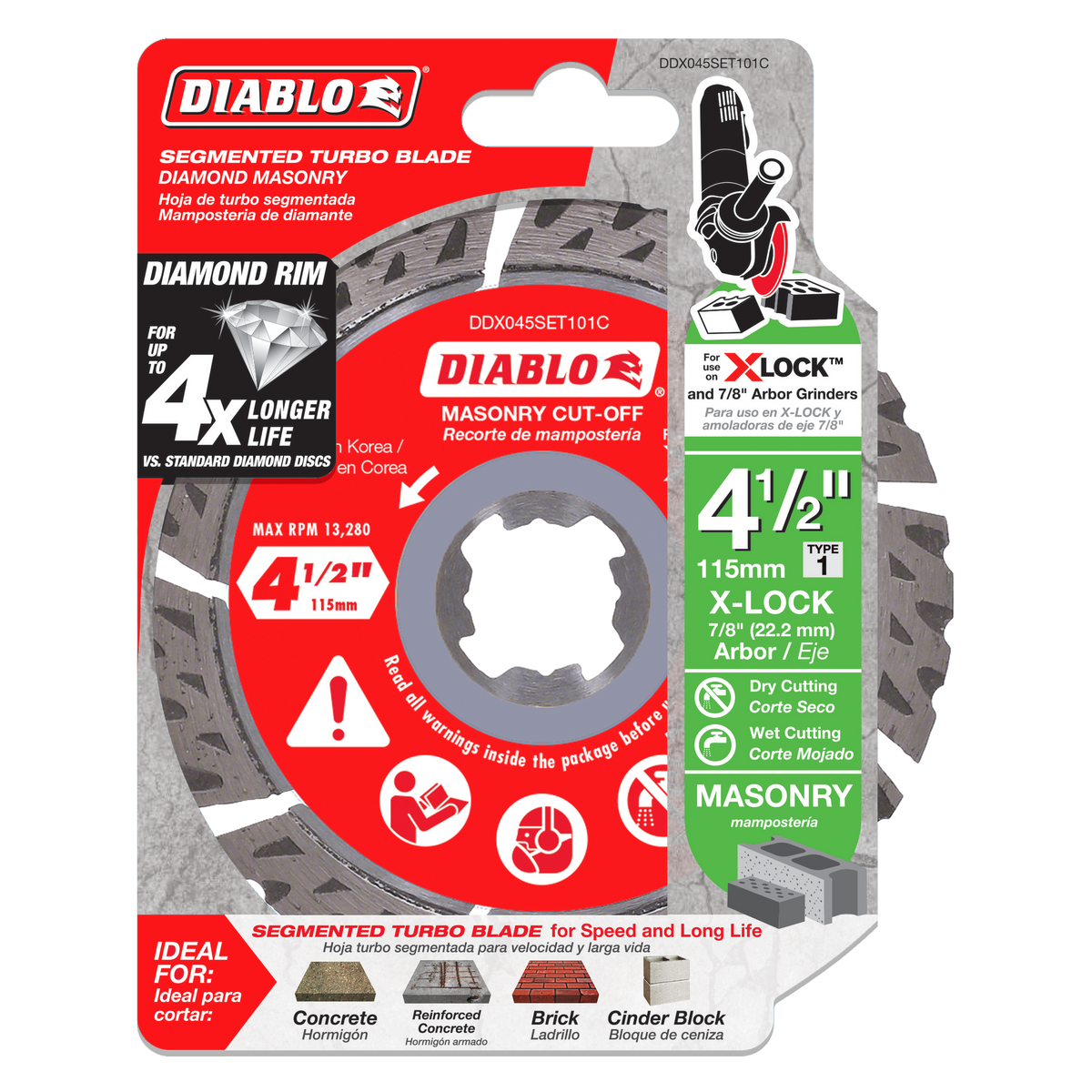 Diablo Diamond Segmented Turbo Masonry Cut-Off with X-LOCK Arbor