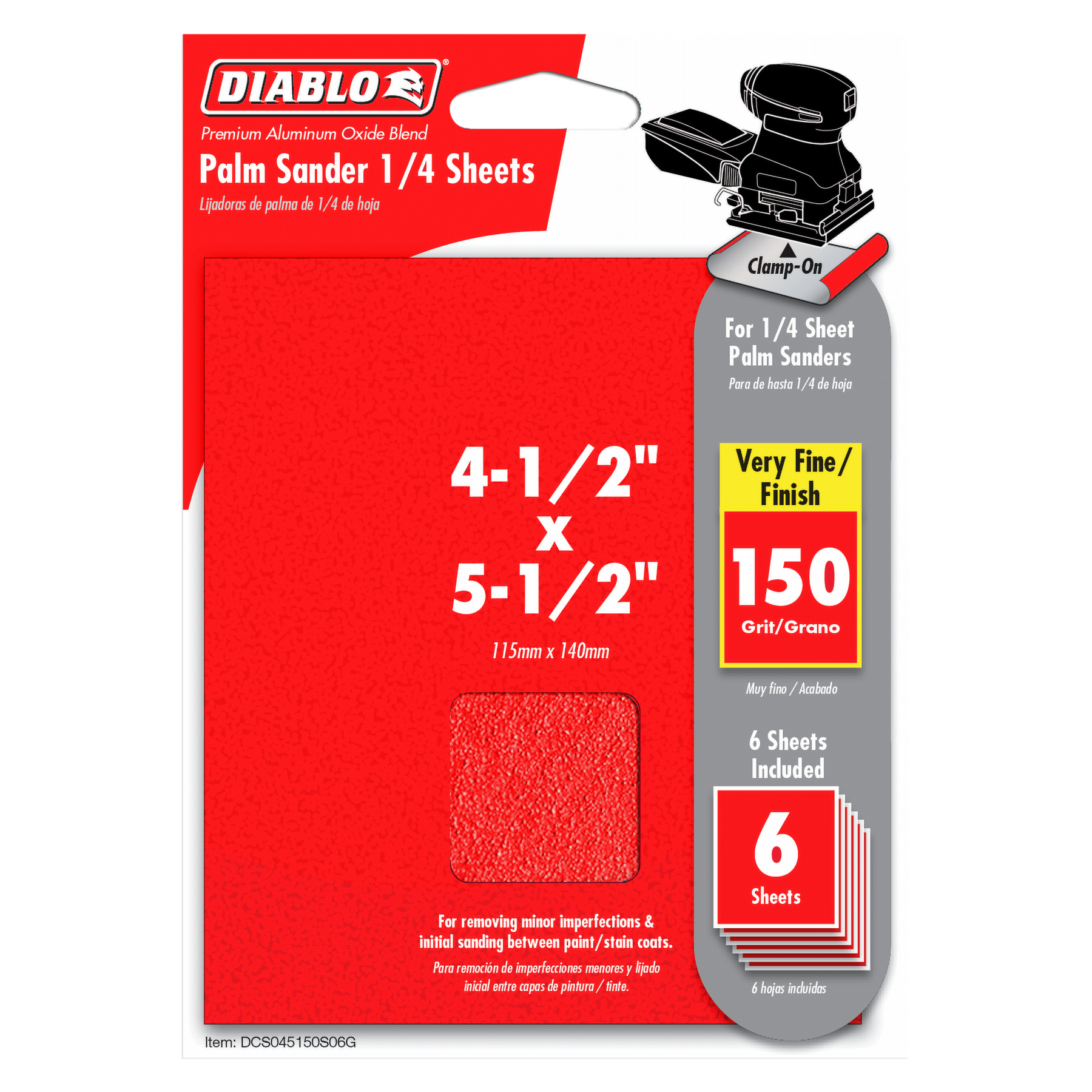 Diablo 4-1/2 in. x 5-1/2 in. Palm Sander 1/4 Sheet