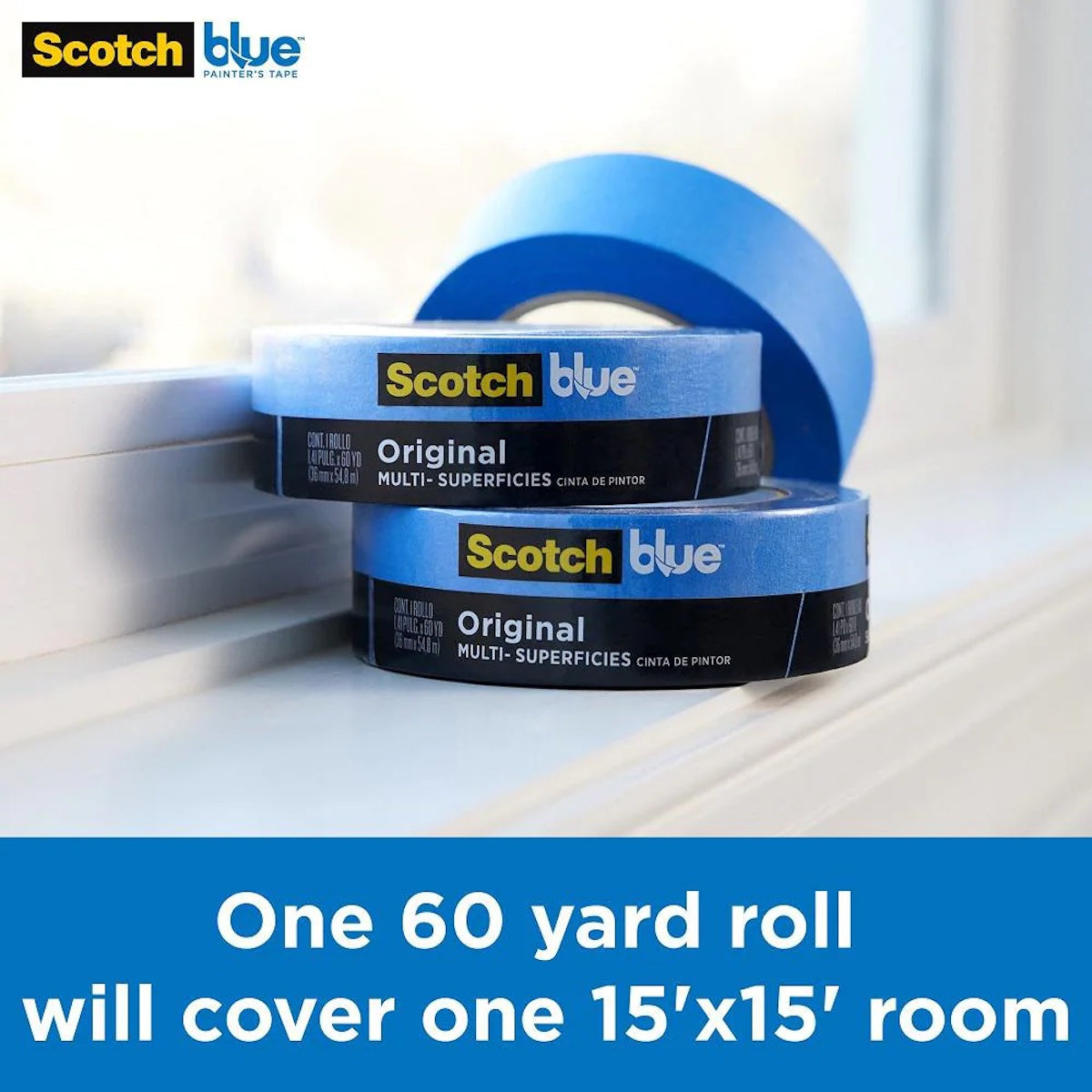 ScotchBlue Original Multi-Surface Painter's Tape, Blue, Paint Tape Protects  Surfaces and Removes Easily, Multi-Surface Painting Tape for Indoor and  Outdoor Use, 1.41 Inches x 60 Yards, 1 Rolls - Painters Masking Tape 