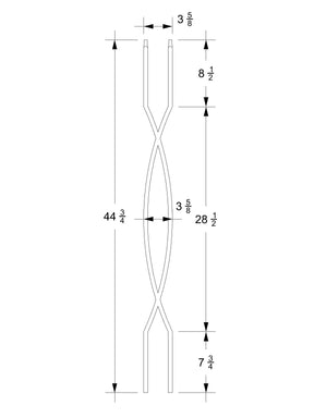 Iron Baluster 9095 - 1/2" Square - Double Helix