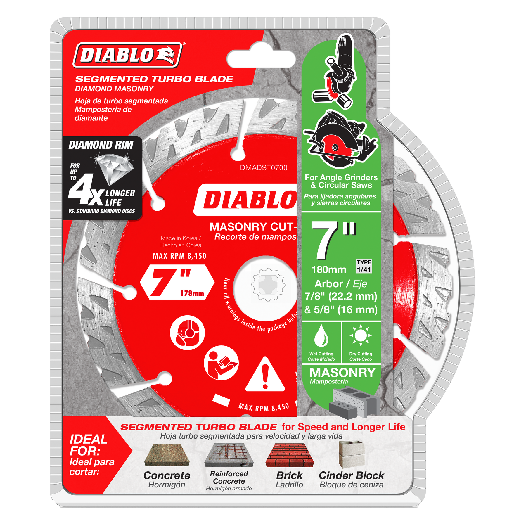 Diablo Diamond Segmented Turbo Cut-Off Discs for Masonry