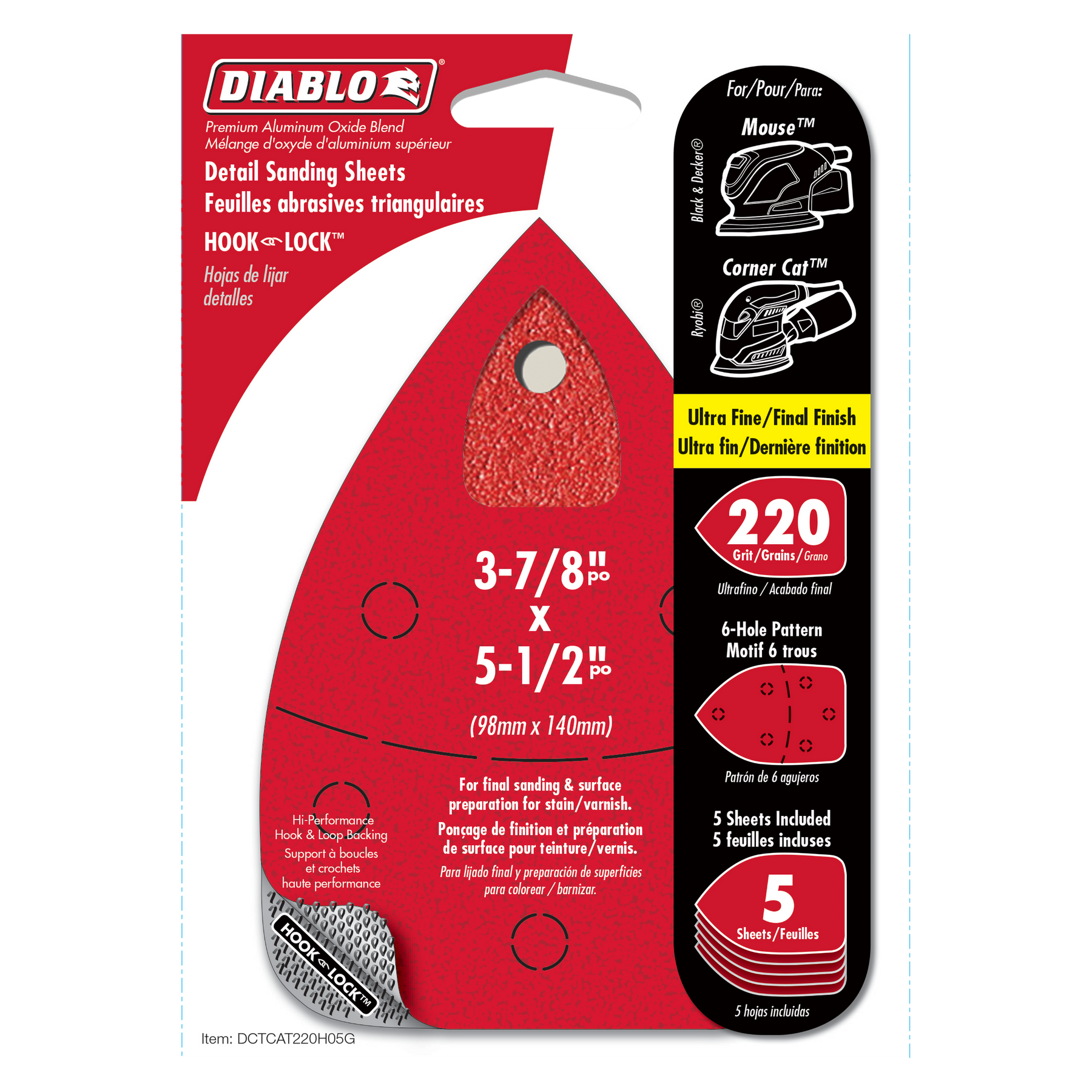 Diablo 4-3/16 in. x 6-3/4 in. MegaMouse Hook & Lock™ Detail Sanding Sheets