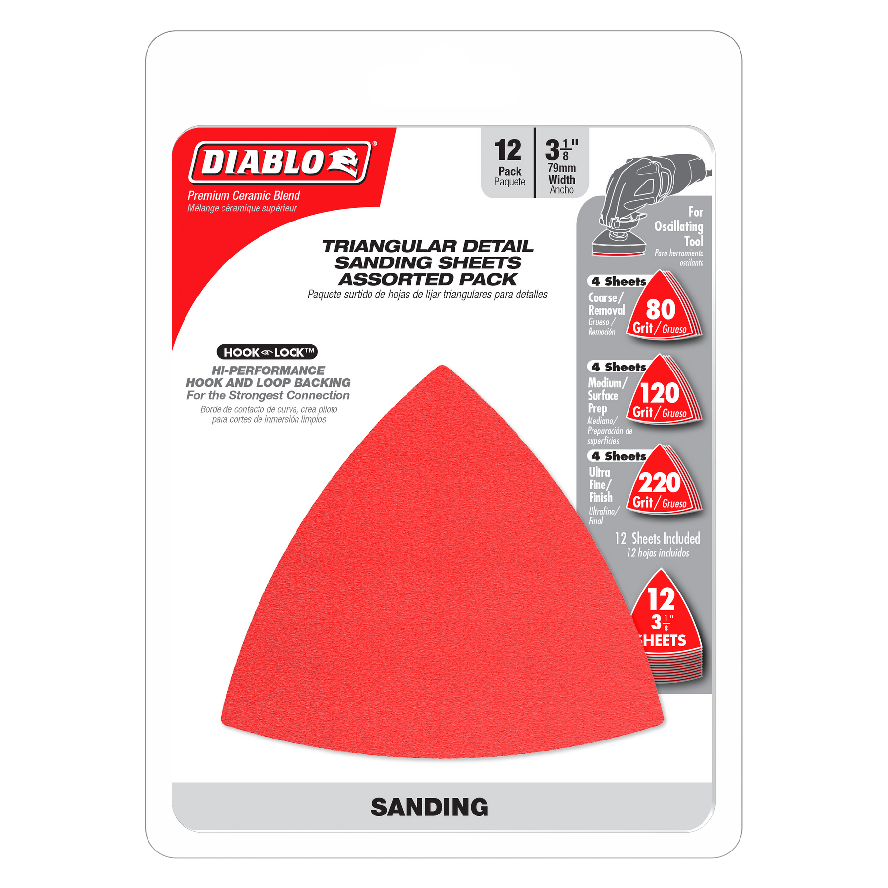 Diablo 3-1/8 in. Oscillating Detail Triangle Sanding Sheets