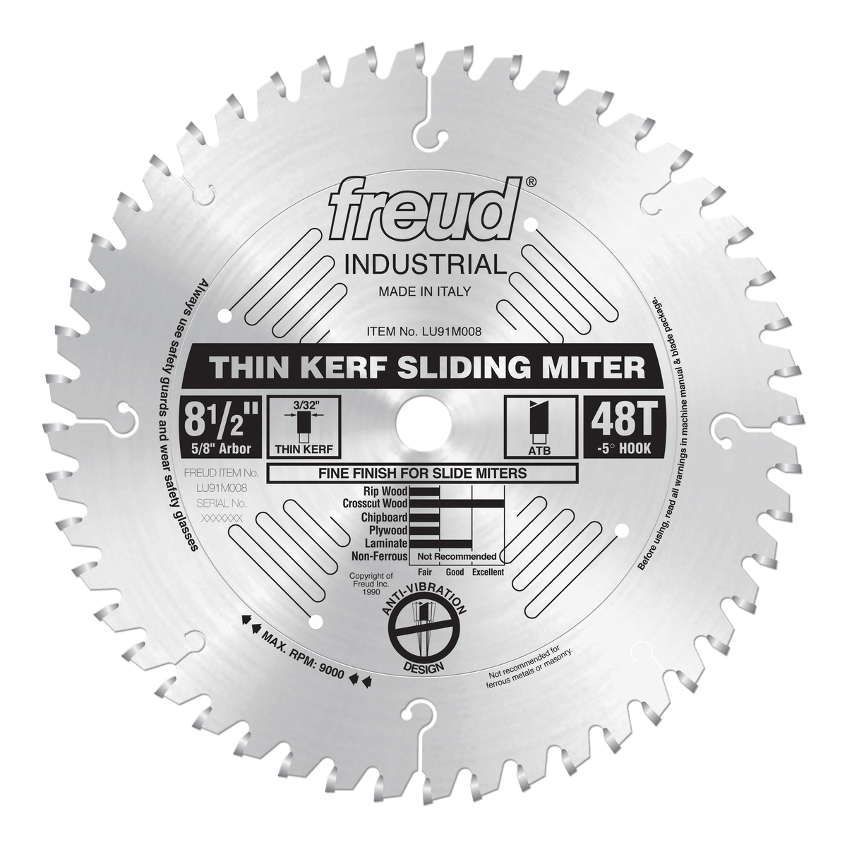 Freud Sliding Compound Saw (Thin Kerf) Saw Blades