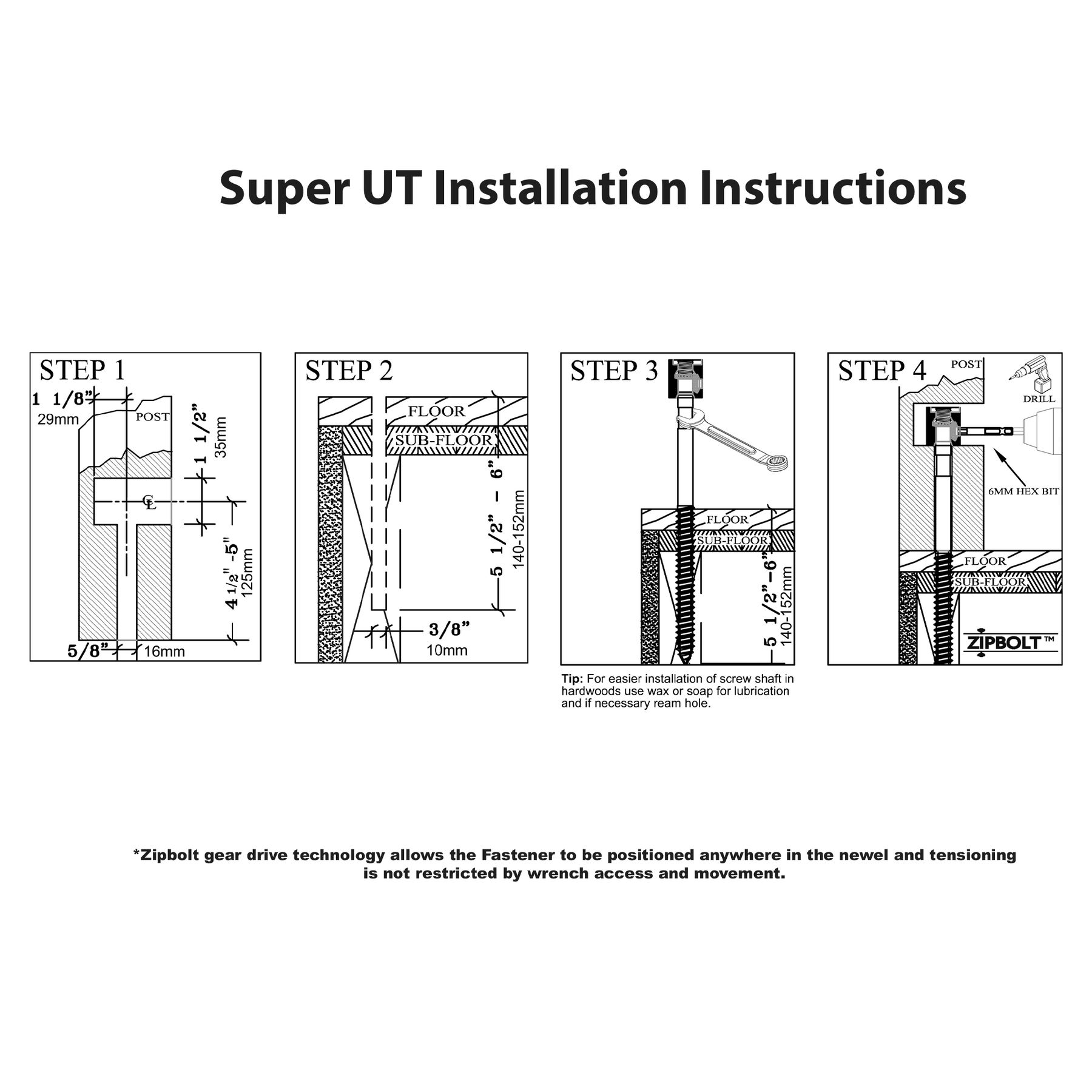 Zipbolt Super UT Post Fastener